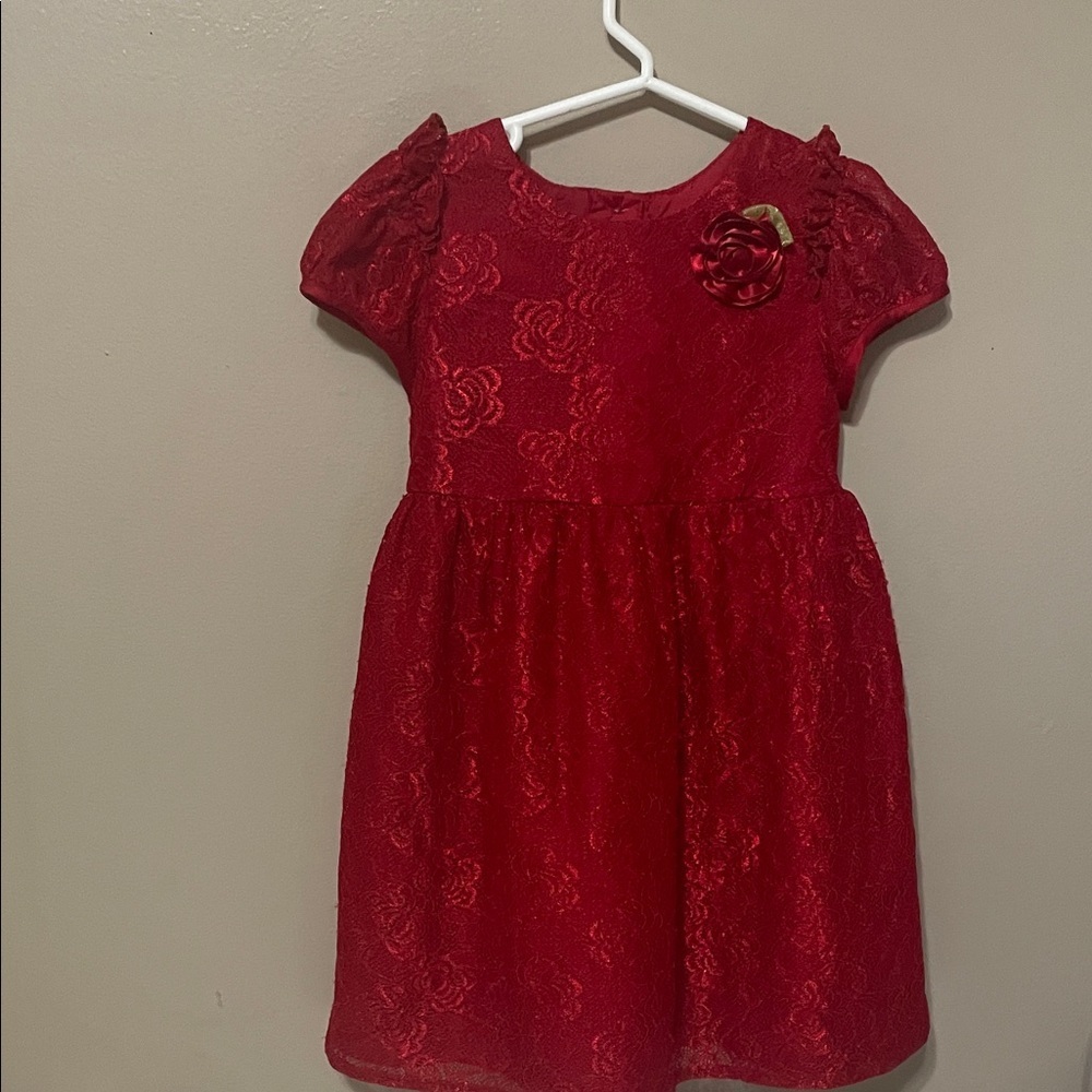 Wonder Nation Elegant Red Lace Kids Dress - Picture 3 of 4